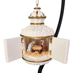 Hallmark Ornament The Christmas Story Nativity Scene Embossed QX6897 Opens Vtg